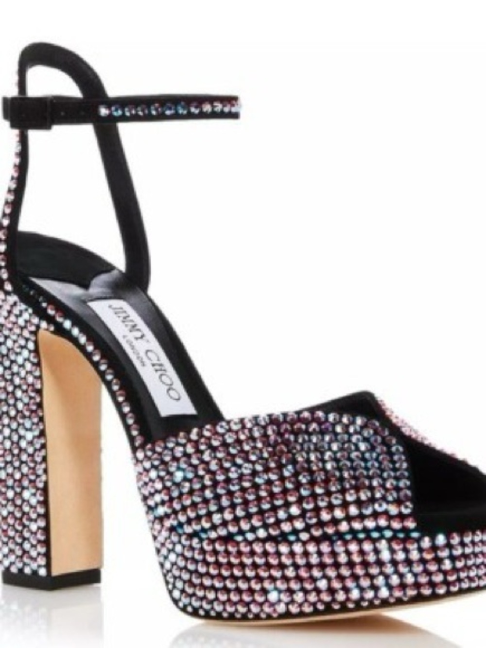 Jimmy Choo Sacaria 120m Black Crystal Platform Sandals